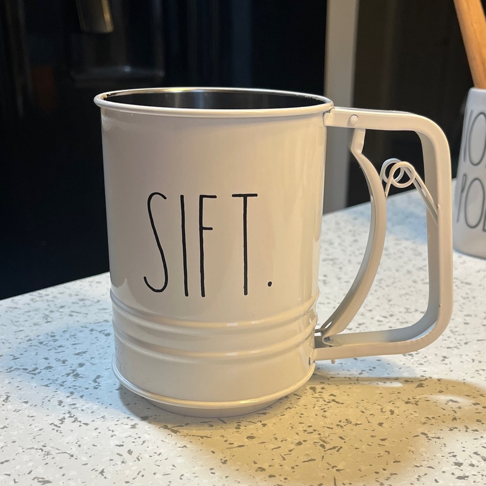 White Sifter with Handle